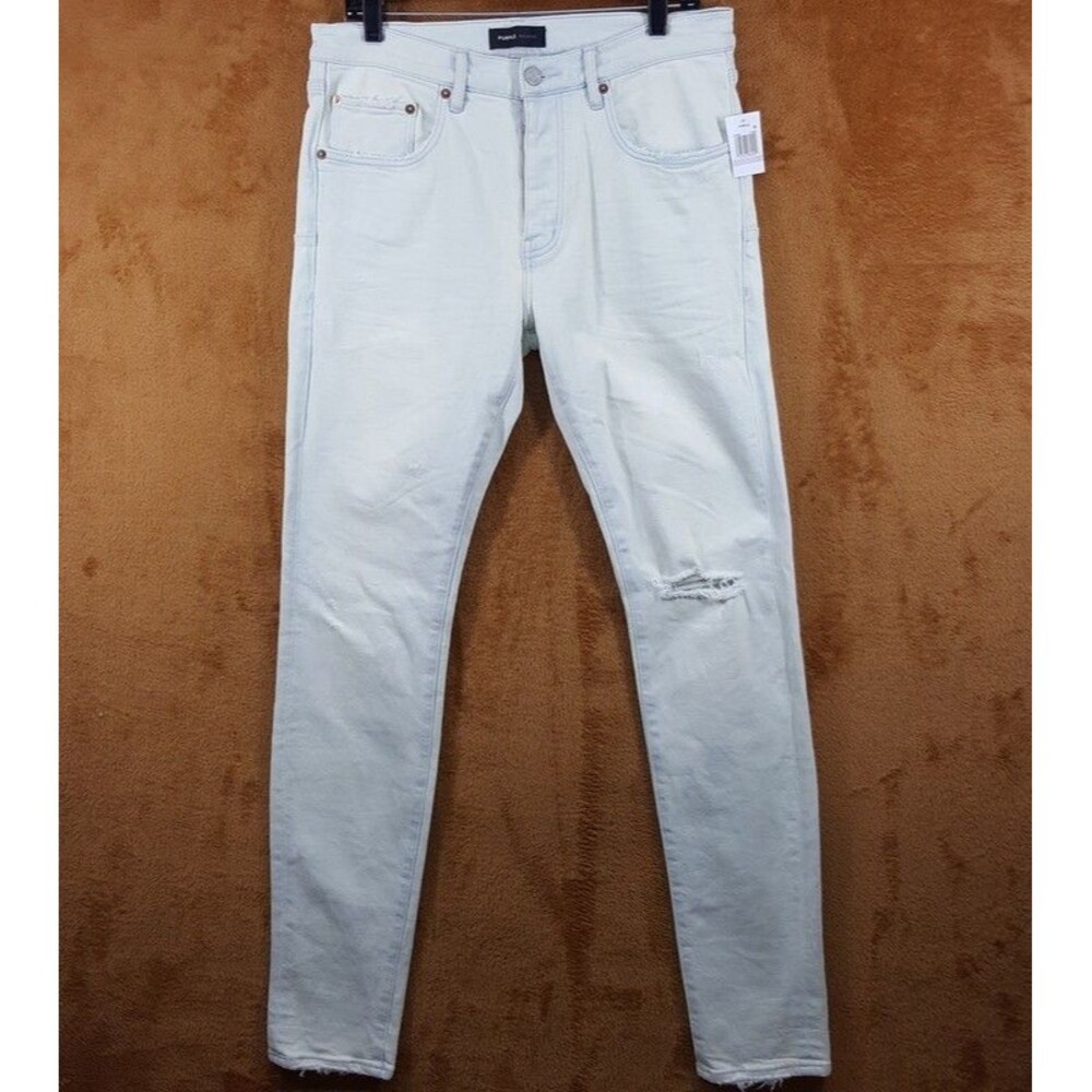 PURPLE BRAND Mens Jeans Size 32 Light Wash Skinny P001 Slim Fit Low Rise $295